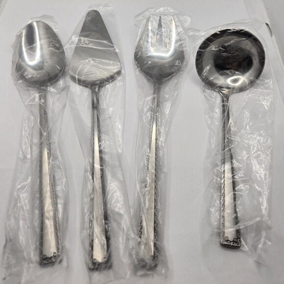 Watertown Stainless Steel Japan Complete Serving Flatware Set of 7 VTG MCM - Picture 5 of 11
